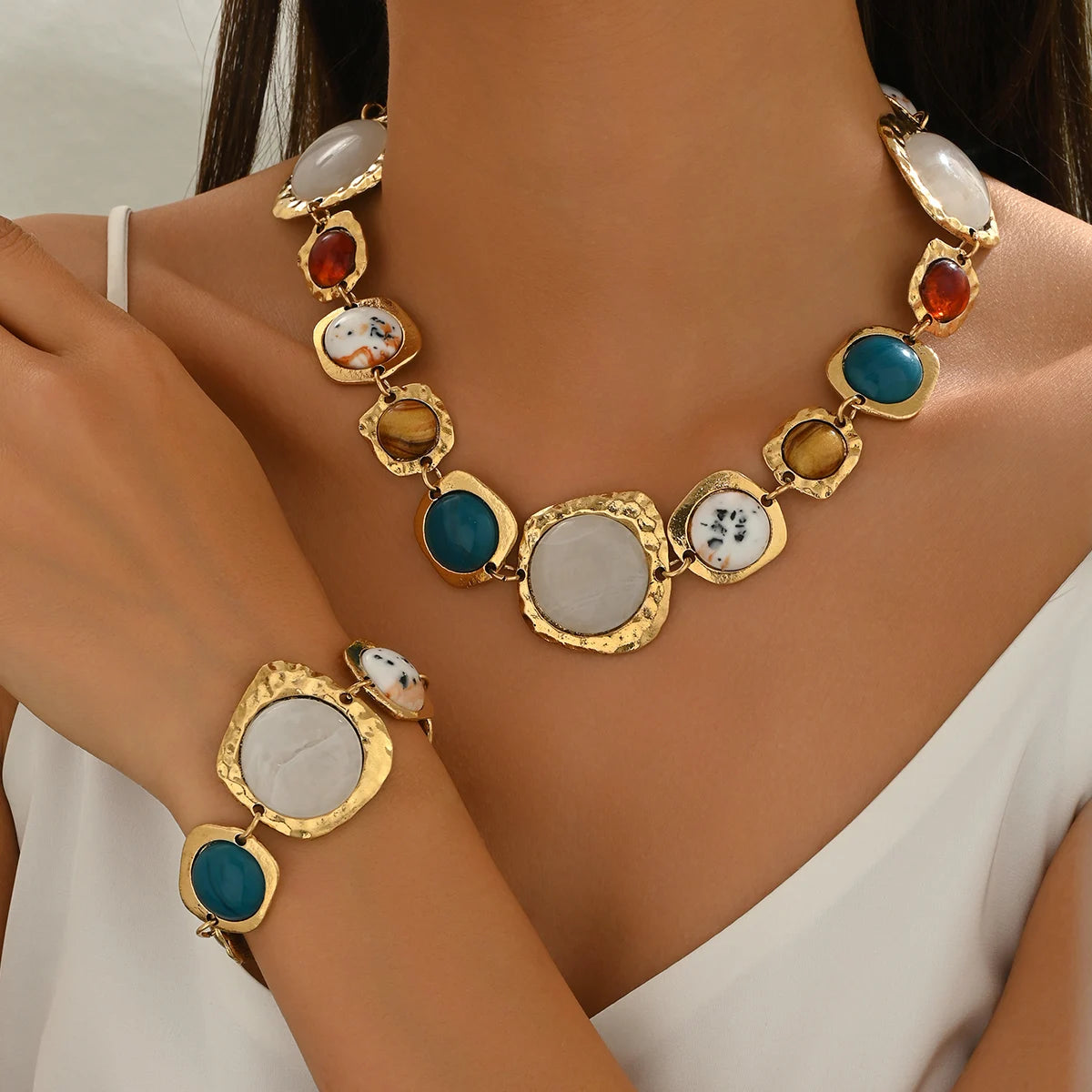 Bold Geo Metal Jewelry Set
